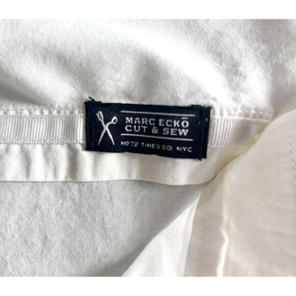 Marc Ecko No. 72 Time Square NY Mens Large Button DN Dress Shirt Skull Tuxedo - Picture 10 of 14